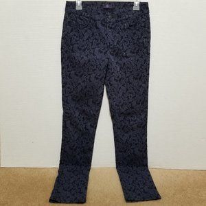 NYDJ jeans 2 Jade Jacquard Leaf Print Pattern Brocade Stretch Leggings